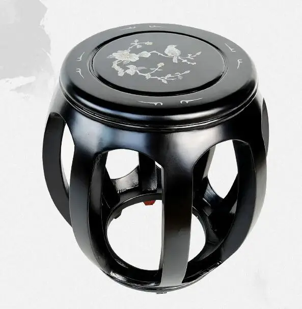 Chinese Hand-Wood Flower Painting Hand Drum Stool Chair Furniture Chinese Hand-Wood Flower Painting Hand Drum Stool Chair Furniture