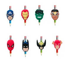 18 шт./компл. Мстители цифры милый пенал фигурки жениха и невесты; ручки соломы Шарм поставки колпачки для карандашей сцепление с поверхностью из серии Сделай Сам подарки аксессуары для студентов