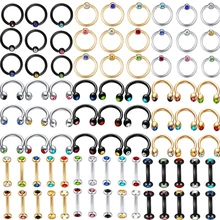 JUNLOWPY 1 шт. стальное Кристальное кольцо для носа пирсинг бровей изогнутая штанга банан пирсинг Bijoux Серьги для губ спиральный для хряща Tragus