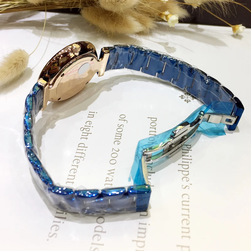 AMICA люксовый бренд Модный благородный сетчатый отражатель полный стальной водонепроницаемый кварцевые часы женские часы
