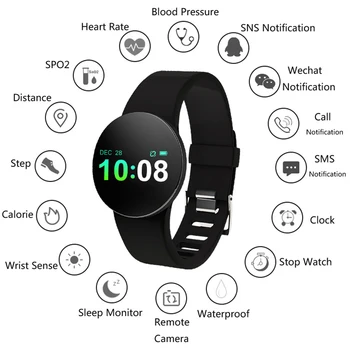 

New Smart Wristband Blood Pressure Heart Rate Tracker Intelligent Sports Bracelet Chronograph Smart Watch Waterproof Bracelet
