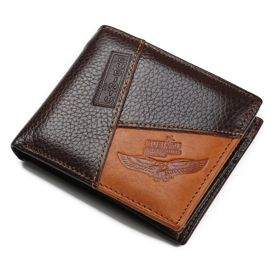 

New Quality Soft Genuine Leather Wallet Brown Color Zipper Credit Card Holder Driver License Purse Wallets For Men Free Shipping