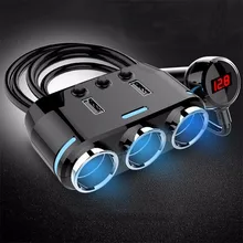 

RETFGTU Three In One Car Charger Double USB Port Dual For Phone IPad Voltage Monitoring Phone Tee Adapter 2 USB 3.1A Car-charger