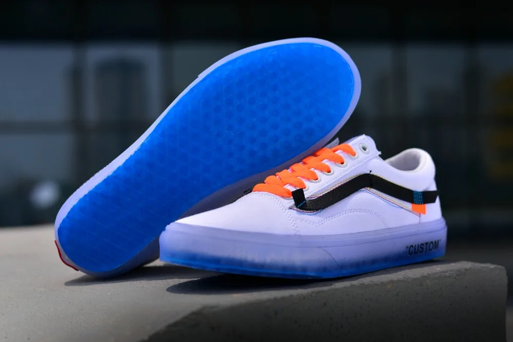 

Original VANS Virgil Abloh Men and Womens Sneakers canvas shoes, VANS Old Skoo Weight lifting shoes Size 36-44