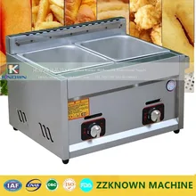 2 Танков 2 Корзины Газовые Фритюрницы непрерывной жареная курица фритюрница машина для продажи