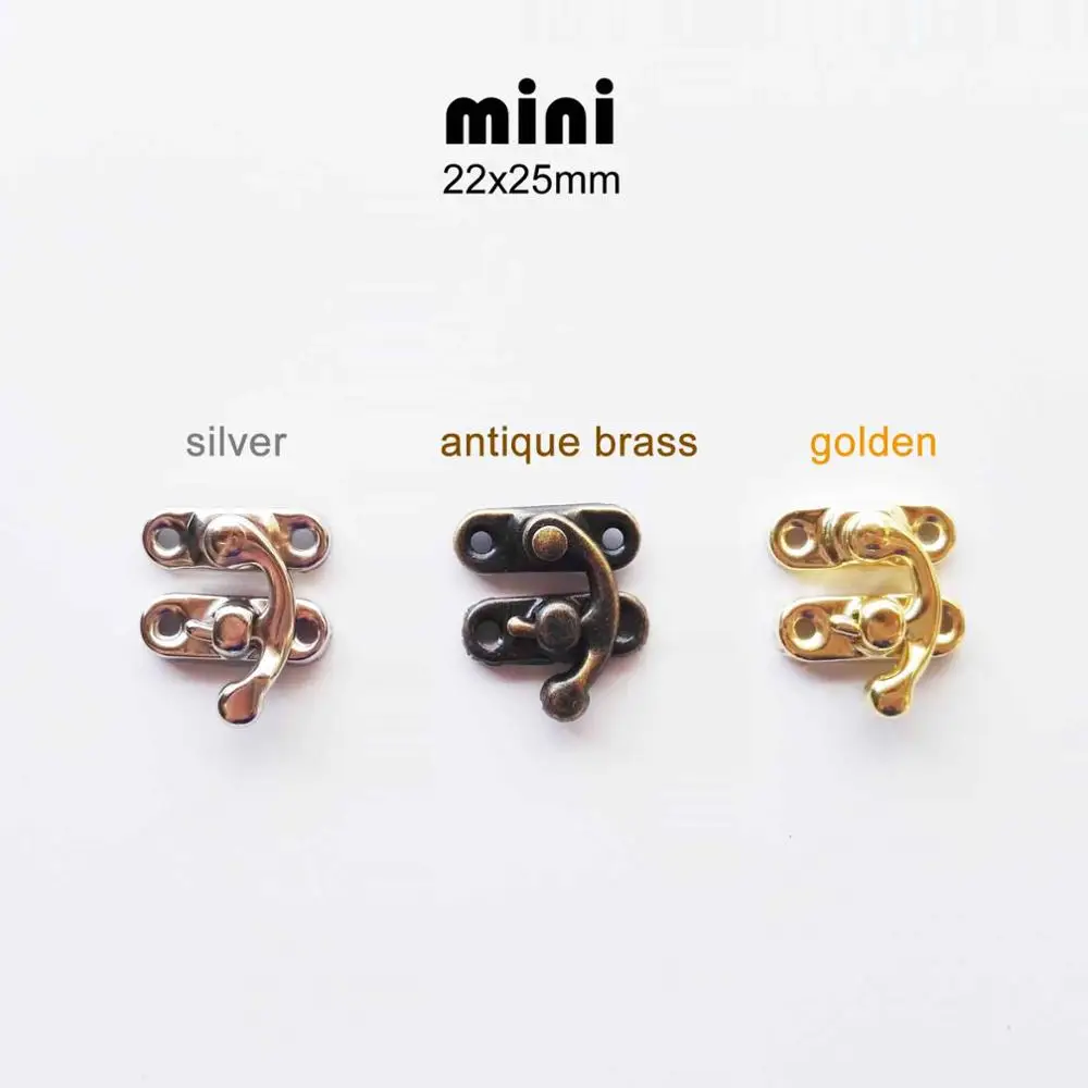 mini golden Ювелирный сундук, Подарочный винный Деревянный чехол, защелка, мебель, кожаная сумка, сумочка, чехол для костюма, замок на крючке, 3 размера, цвет - Цвет: mini golden