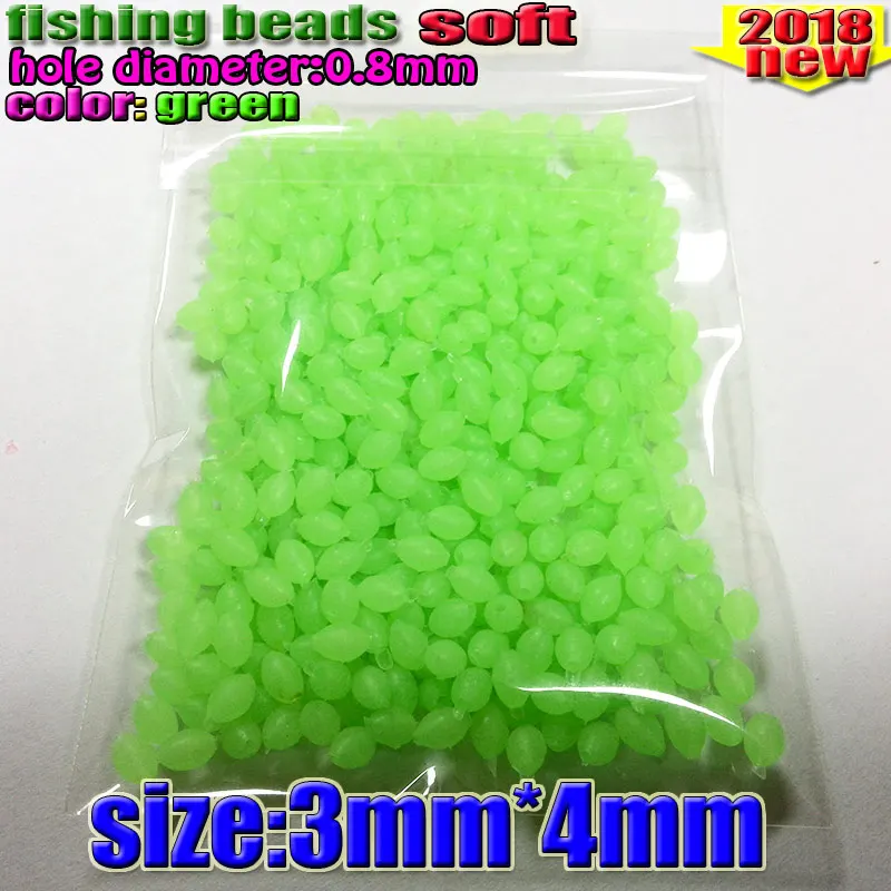 Fishing lures fishing accessories fihsing plastic luminous fishing beads glow in the dark 2*3 3*4----12*16mm more size choose