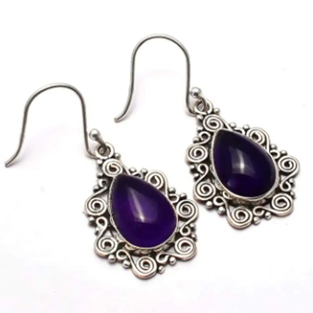 

Genuine Amethyst 925 Sterling Silver Earrings, 39 mm, 2SE0182