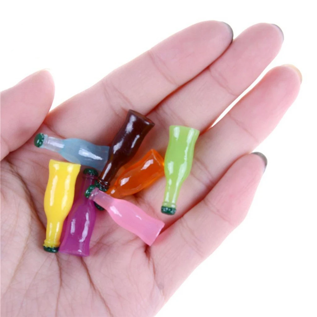 12th Dollhouse Miniature Colorful 7pcs Juice/Cocktail Bottles Kitchen Foods Groceries Accessories Decoration