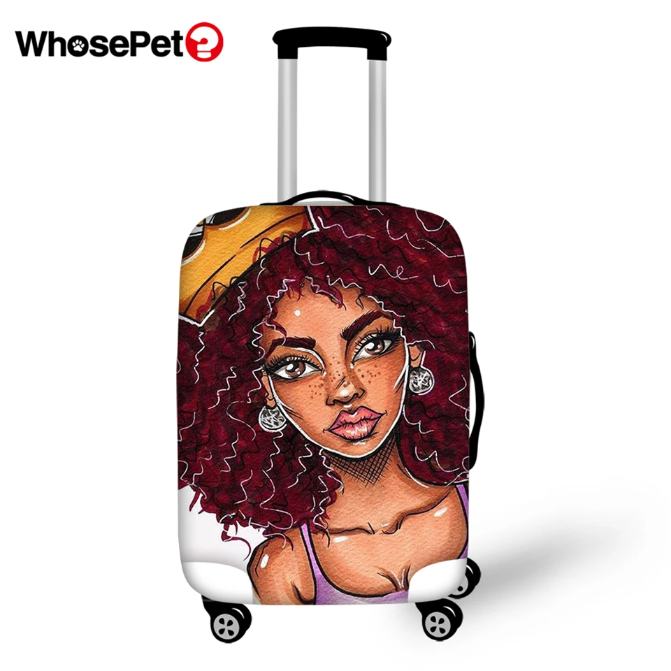 WHOSEPET Travel Luggage Protective Cover African Girls Prints Travel Luggage Cover Dust-proof Anti-scratch Suitcase Thick Covers WHOSEPET Travel Luggage Protective Cover African Girls Prints Travel Luggage Cover Dust-proof Anti-scratch Suitcase Thick Covers