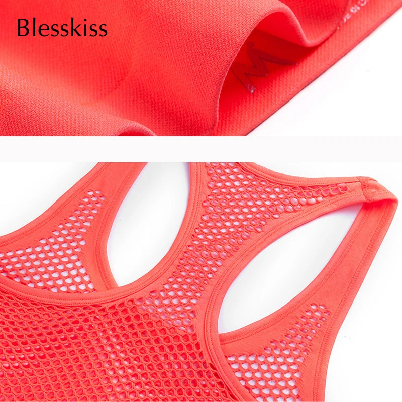 Женская майка для фитнеса Blesskiss бесшовная прозрачная сетчатая тренировок