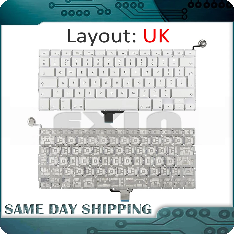 

5Pcs/Lot Brand New A1342 Keyboard UK English for Apple Macbook 13" inch Unibody White A1342 UK Keyboard 2009 2010 MC207 MC516