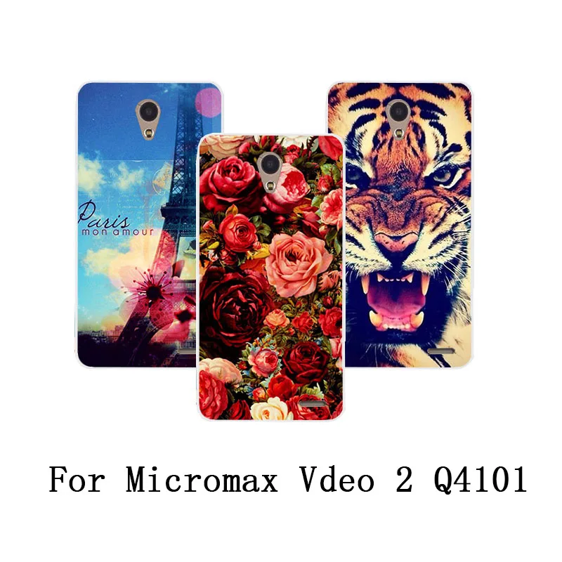 Мягкий чехол из ТПУ Для Micromax Q4101 защитная задняя крышка с рисунком кота цветка
