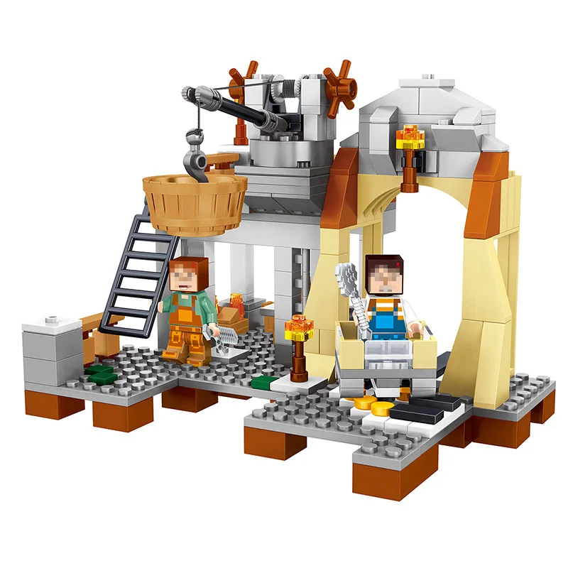 259pcs New My World Building Blocks Sets Mine And Workers Scene