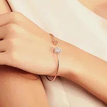 Горячее предложение, новая мода, регулируемое Хрустальное Двойное сердце, бант, цепь и звенья, браслеты для женщин, ювелирное изделие, подарок