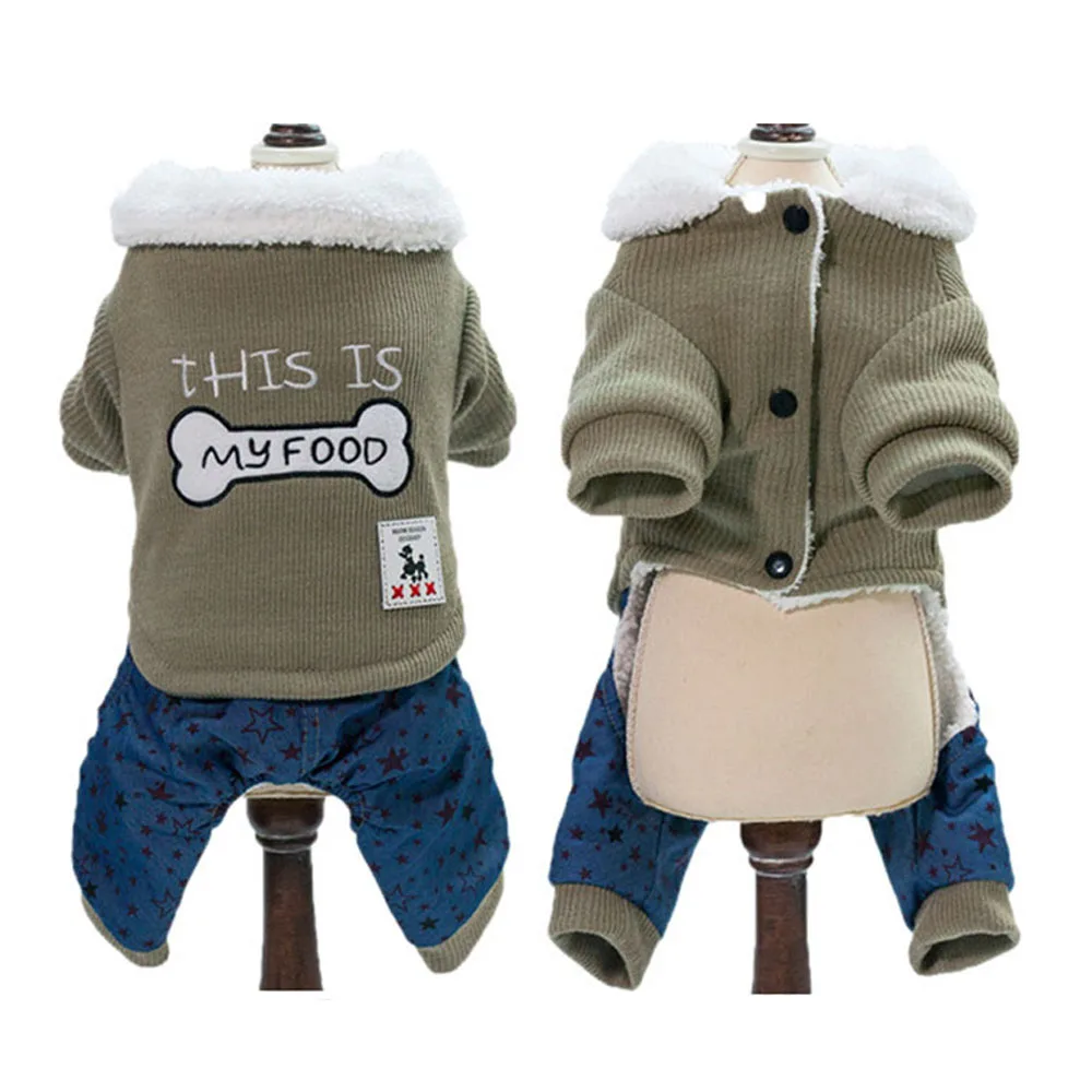 Four Feet Winter Dog Clothes Pink Green Color S XXL Size Super Warm And