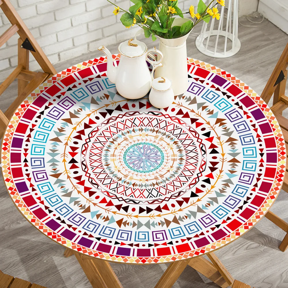 

Creative pvc self-adhesive film tablecloth waterproof round table mat party decoration coffee table pad wood grain table cover