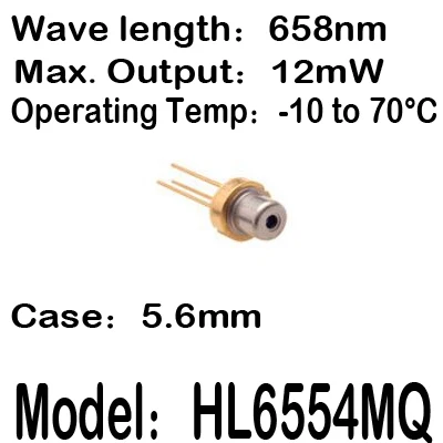 1-20 шт./лот HL6554MQ 658nm 12mW 5 6 мм 1-контактный-10 до 70C рабочий темп лазерный диод |