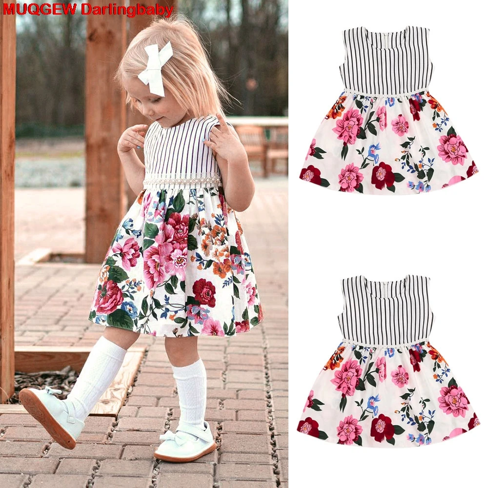Wholesale Children Clothing Toddler Kids Baby Girls Sleeveless Floral