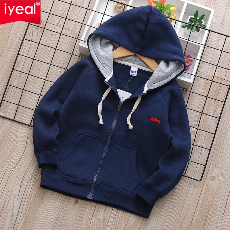 

IYEAL 2019 Autumn Winter Kids Boys Outdoor Warm Jacket Fleece Coat Hooded Fashion Sport Windproof Jackets Outwear Kids Clothes