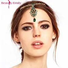 Beauty-Emily Ближний Восток мусульманская Невеста волос головной убор алмаз Индия Семья украшения для свадьбы свадебные аксессуары