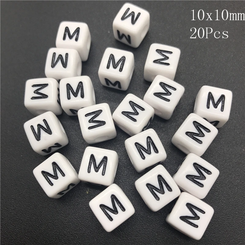 6 мм 7 мм 10 мм буквы м акриловые бусины квадратные овальные бусины для самостоятельного изготовления ювелирных изделий Аксессуары