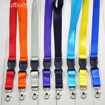 

100pcs/lot 100%Nylon Mix Colors ID Holder Lanyard Car Motorcycle Key Lanyards Mobile Strap Blank Energy Drink Neck Keychains