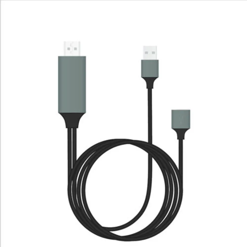 USB-C 3,1 type C к HDMI ТВ HD ТВ кабель HD 1080P DMI конвертер адаптер Кабели USB кабель для iPhone HD ТВ цифровой AV - Цвет: Черный