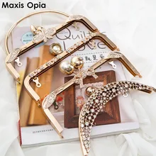 1 pezzo Nizza Stili di Cristallo Sulla Superficie di Metallo Della Struttura Della Borsa Maniglia Borsa Ferramenteria e attrezzi Accessori Borse Fai Da Te In Metallo struttura della borsa