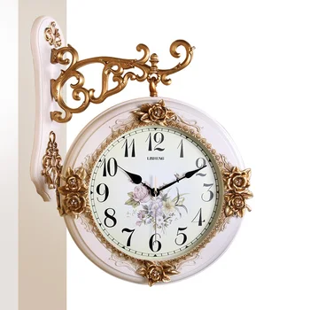 

Meijswxj Large Wall Clock Double-Sided Wall Clock Saat Reloj Digital Clocks Relogio de parede Duvar Saati Horloge Murale Decor