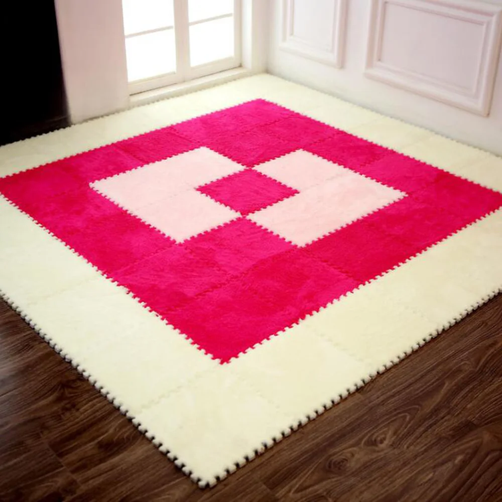 

30CM Colorful Baby Mat Play Game Creeping Blanket EVA Foam With Plush Surface Soft Plush Carpet Puzzle Mat Soft Baby Play Mat