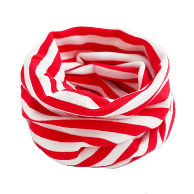 Новинка, осенне-зимний хлопковый шарф для маленьких девочек, детский шарф, нагрудники для мальчиков и девочек, шарф с круглым кольцом, милый детский шарф с воротником, Bufandas - Цвет: red stripe