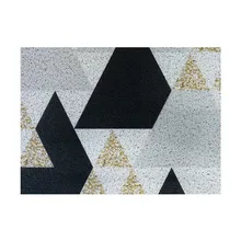 ПВХ поролоновая шелковая петля пыленепроницаемый коврик мраморная Геометрическая черная Золотая напольная дверь коврики скребок для обуви для ванной комнаты коврик