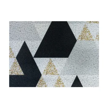 

PVC Foam Silk Loop Dust-proof Doormat Marble Geometry Black Golden Outdoor Door Mats Shoes Scraper for Bathroom Area Rug