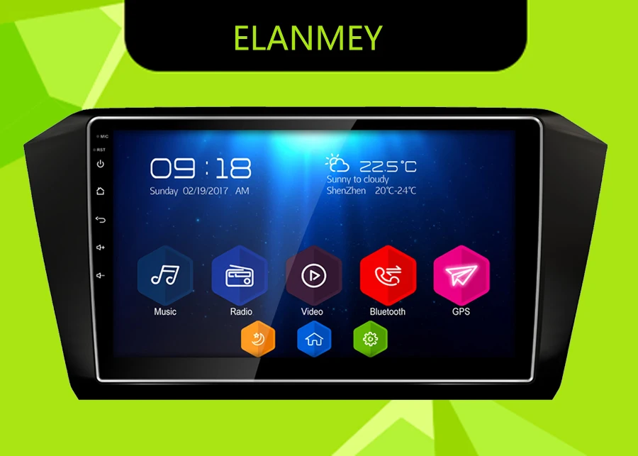 Perfect Elanmey GPS 8-Core Bluetooth stereo android 8.1.0 car multimedia player for V W Passat 2016 3G multimedia radio no DVD Player 0