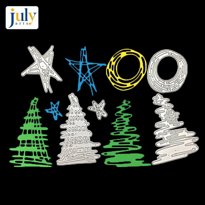 

Julyarts Christmas Tree Cutting Dies Stencil Curtain Craft Dies for Scrapbooking Handmake Gift Decorative Craft Dies and Stamps