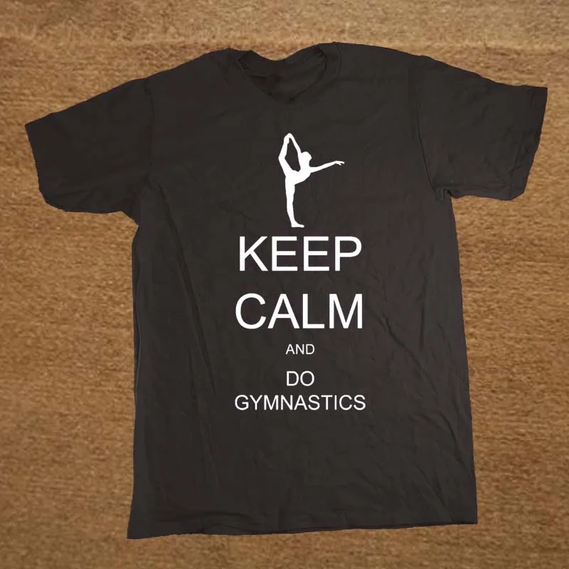 Keep Calm Do модная футболка для гимнастики Хлопковая мужская с круглым вырезом и