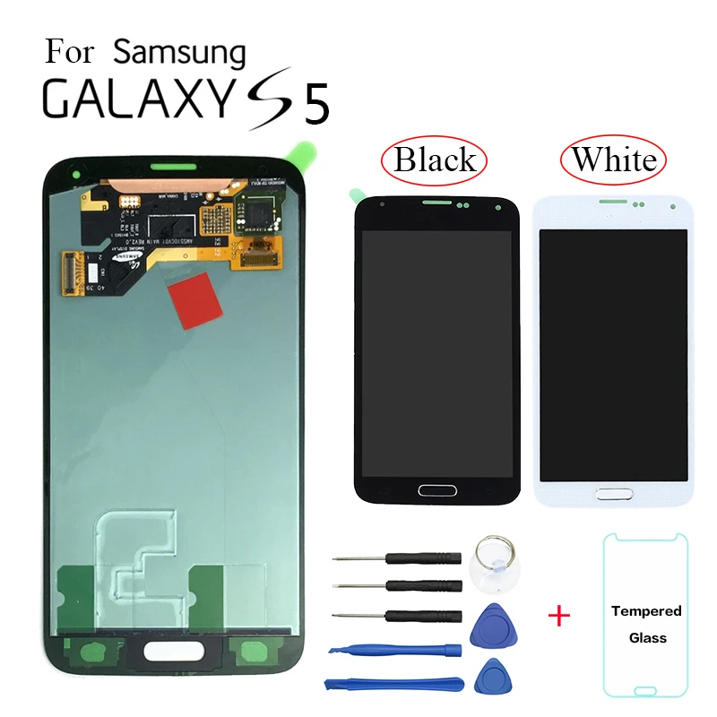 AMOLED для Samsung Galaxy S5 G900 SM-G900F дисплей ЖК-экран Замена G900FD G9008W G900FQ ЖК-дисплей модуль |