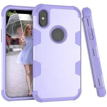 

30pcs/lot Hard PC Soft Silicone Hybrid Heavy Duty Armor Hard Case For iPhone X 6S 6S Plus 8 8 Plus 7 7 Plus