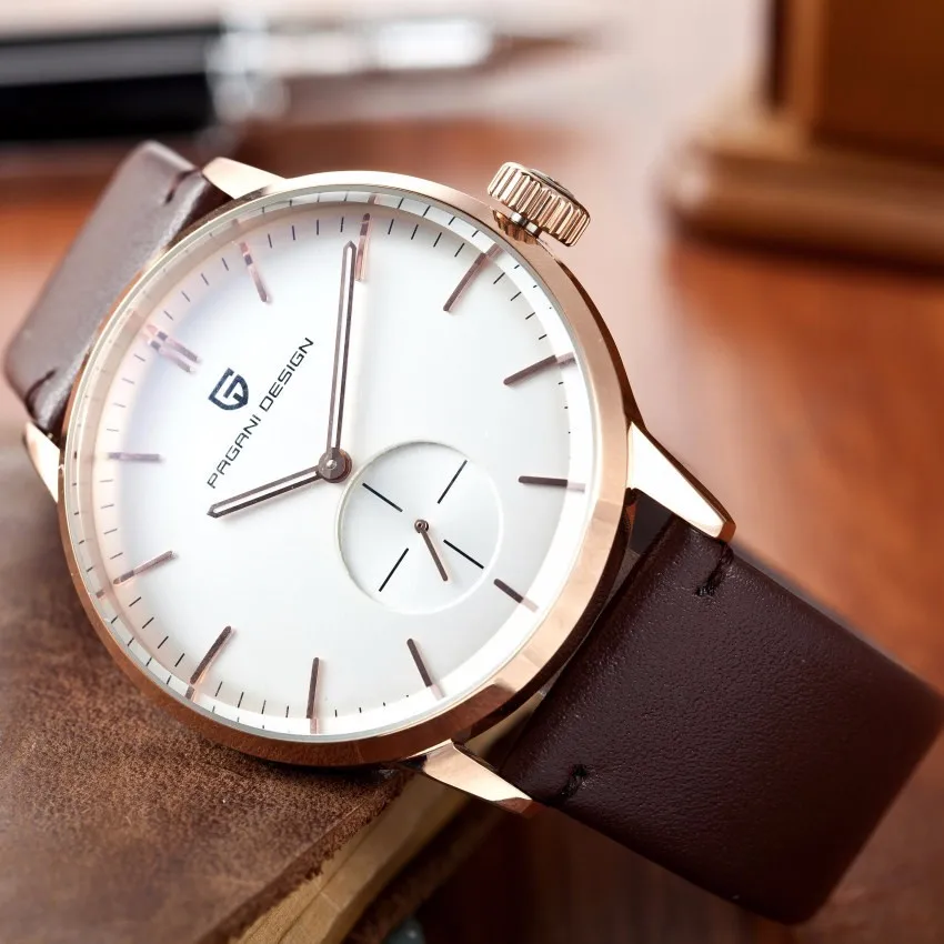 Мужские модные кварцевые часы PAGANI Дизайн Топ бренд военные мужские часы хронограф кожа мужские наручные часы Relogio Masculino