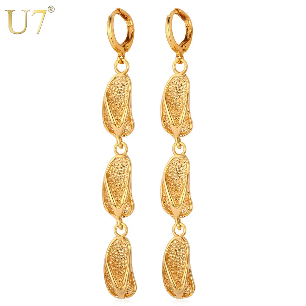 

U7 Long Earrings For Women Party Gift Trendy Gold/Silver Color Cute Sandals Earings Fashion Jewelry Hot E667