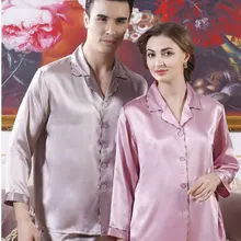 Мужская одежда для сна Пижама для пары из чистого шелка топ и низ набор для мужчин размер L XL XXL