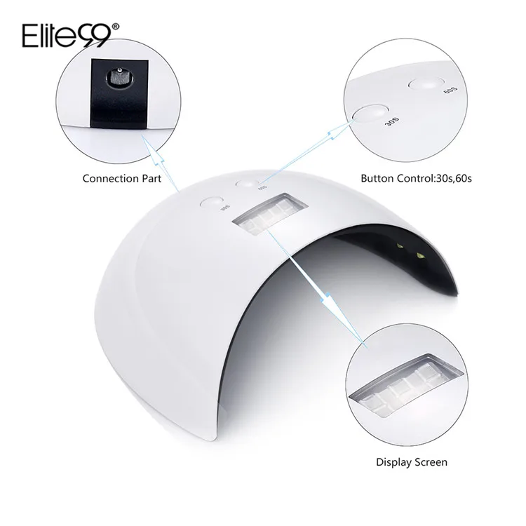 

Elite99 Nail Dryer UV LED Nail Lamp Gel Polish Curing Lamp with Bottom 30s/60s Timer USB Connector Display Lamp For Nail Dryer