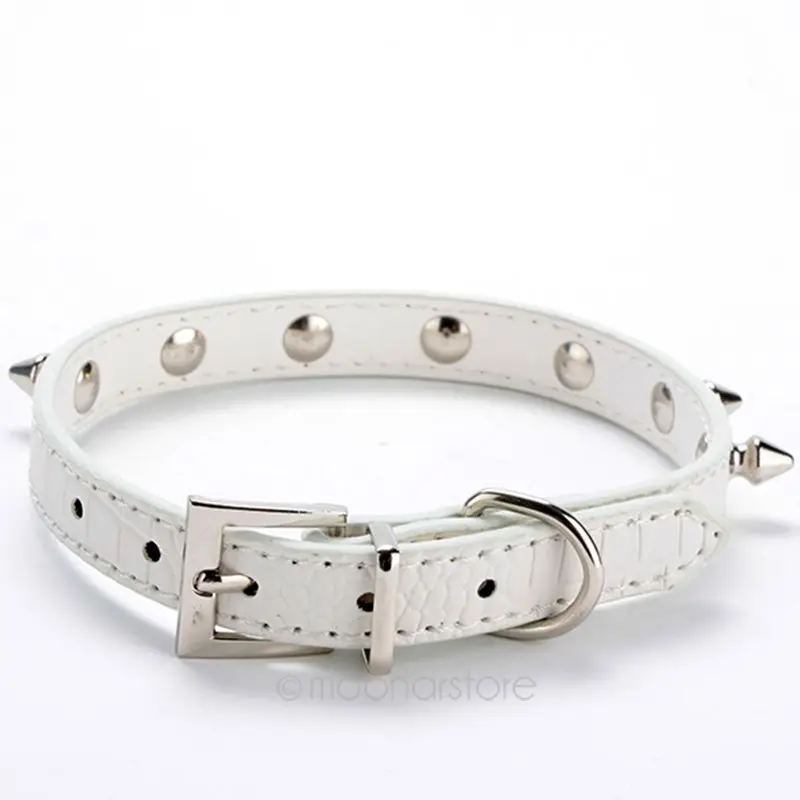 Brand New Adjustable Leather Neck Strap Buckle Rivet Studded Spiked Studded Collar Dog Puppy Pet Collar Wholesale