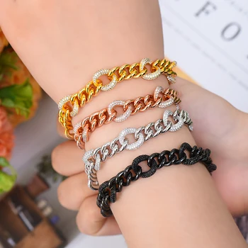 

GODKI Trendy Punk Bracelets for Women Delicate Link Chain Bracelet Beads Charm Bracelet Bohemian Beach Jewelry