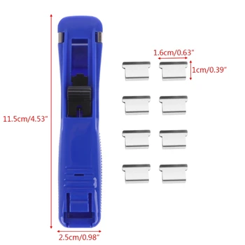 

8Pcs Clips+1Pc Dispenser Mini Metal Paper Clipper Photo Tickets Notes Paper Clip