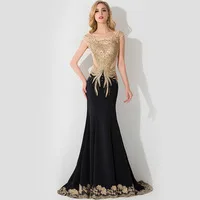 Exquisite Crystal Embroidery Lace Mermaid Prom Dresses 2015 Sexy See Through Top Black Evening Dresses Real Photos Custom Made