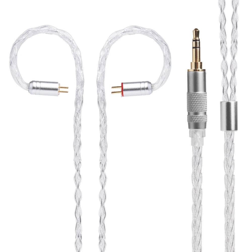 

Yinyoo H3 H5 8 Core Upgraded Silver Plated Earphone Cable 2.5MM/3.5MM/4.4MM MMCX/2pin For HQ6 HQ8 QT2 KZ ZS10 ES4 AS10 BA10 ZSN