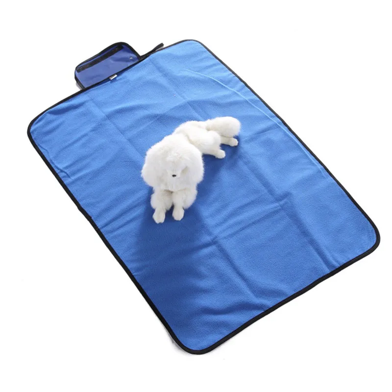 Travel Foldable Pet Dog Blanket Waterproof Pet Mat for Dogs Cats Indoor Outdoor Lawn Use Black