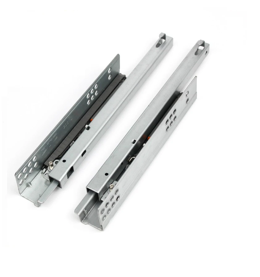 

funssor Under Mount Single Extension Drawer Slide Soft Close 3/4 Extension 2-Fold Pin Fixing DTC